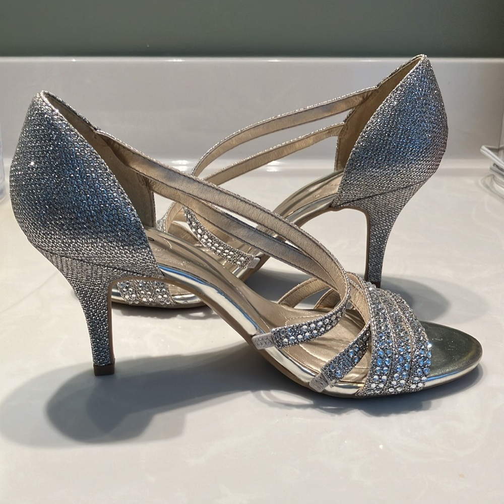 VGUC Sparkly Strappy Rinestone Heels - Picture 7 of 10